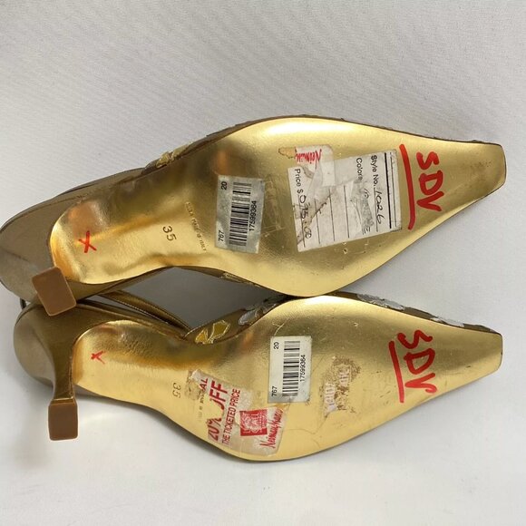 Rene Caovilla Metallic Floral Heels - Picture 6 of 6